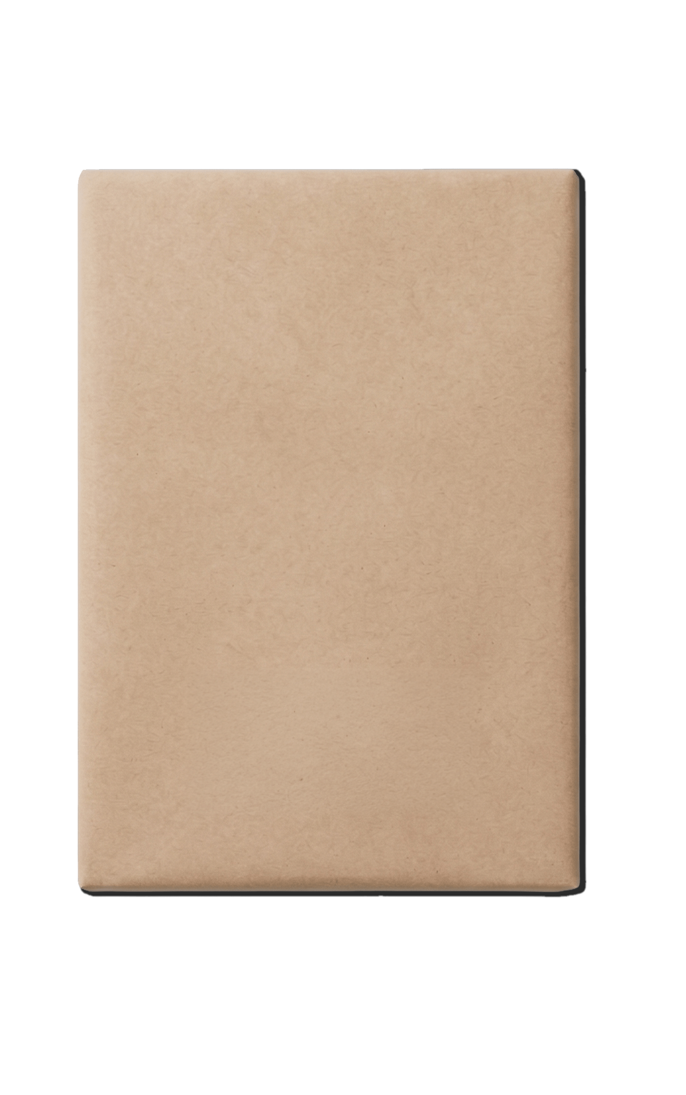 Die schlichte, braune Oberfläche eines verpackten Buches oder Pakets aus Kraftpapier.